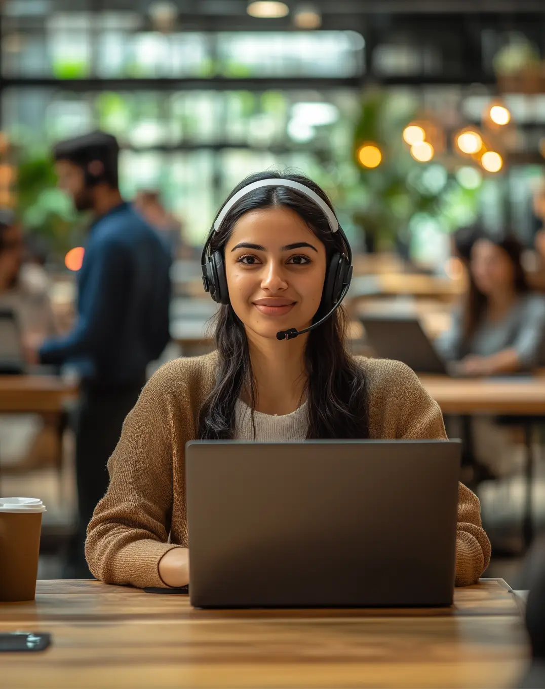 A female IT employee of Hirdaramani with a laptop
