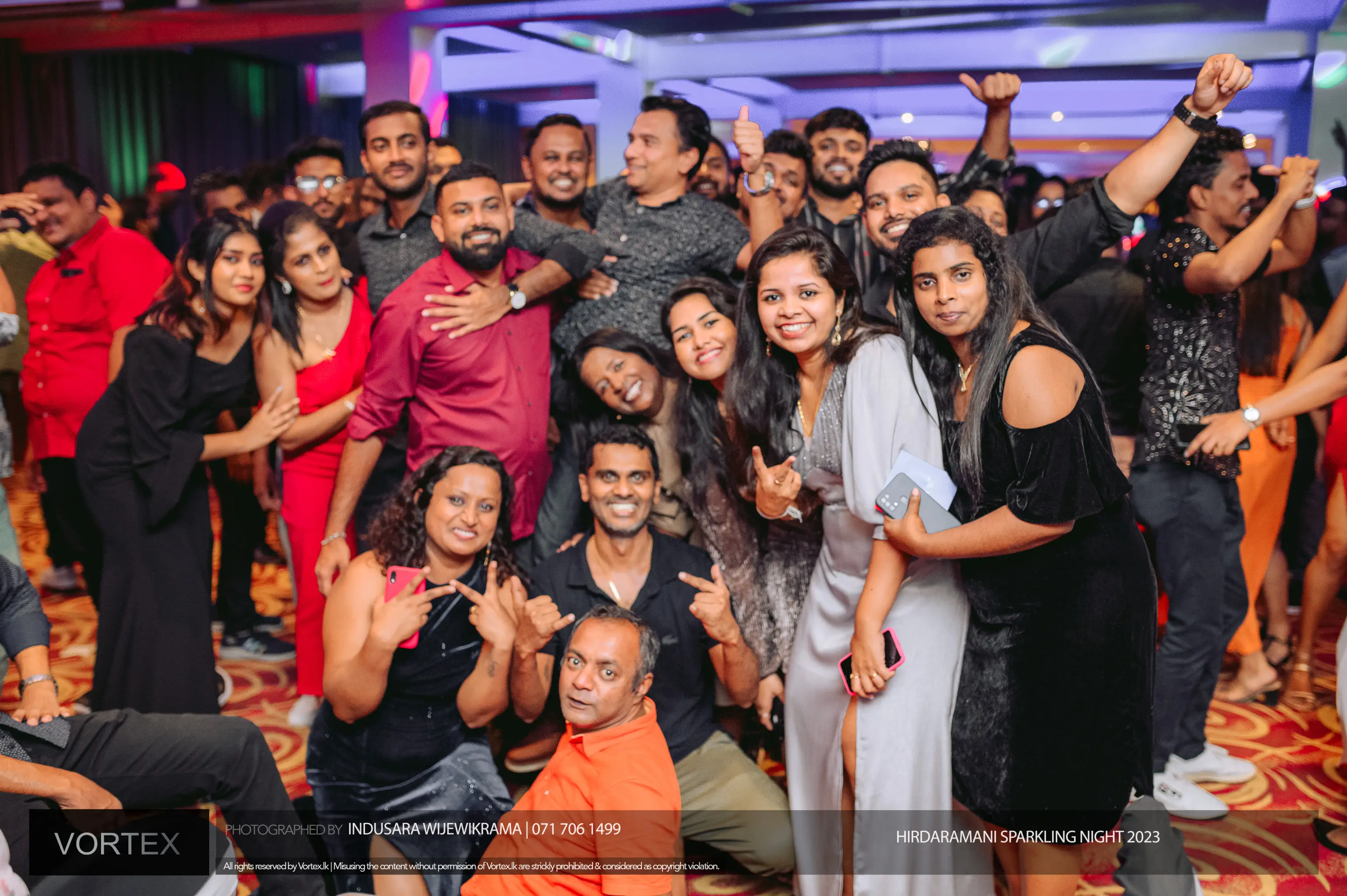 A group photo in a party organized for Hirdaramani employees