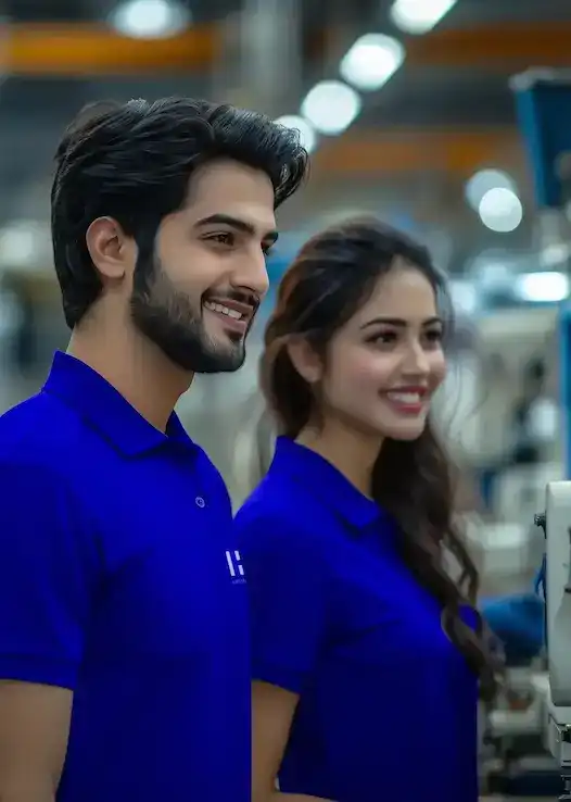 Two employees of Hirdaramani Bangladesh apparel plant