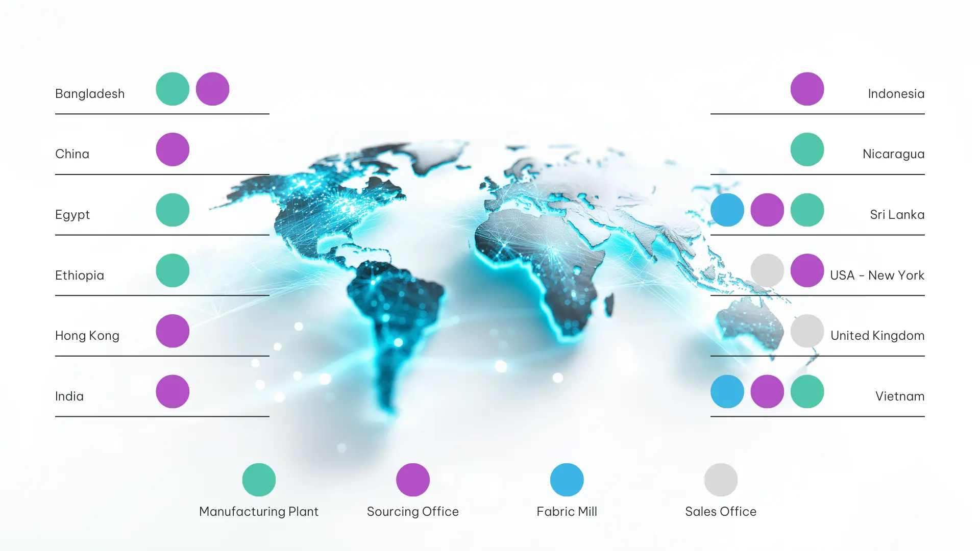 Glowing world map with illuminated golden outlines on a dark blue background